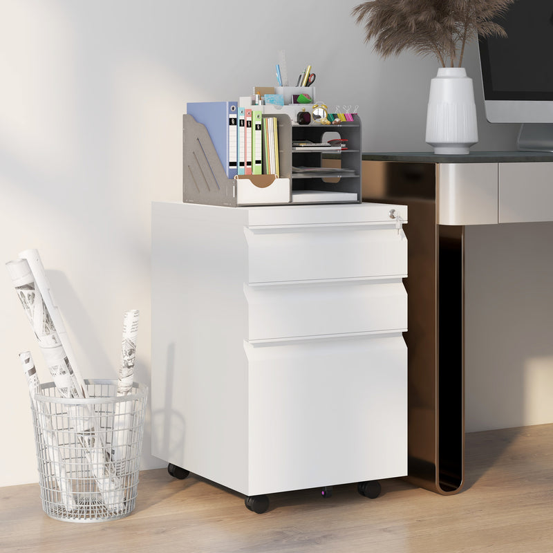 Under-desk 3-drawer steel file cabinet – image 2