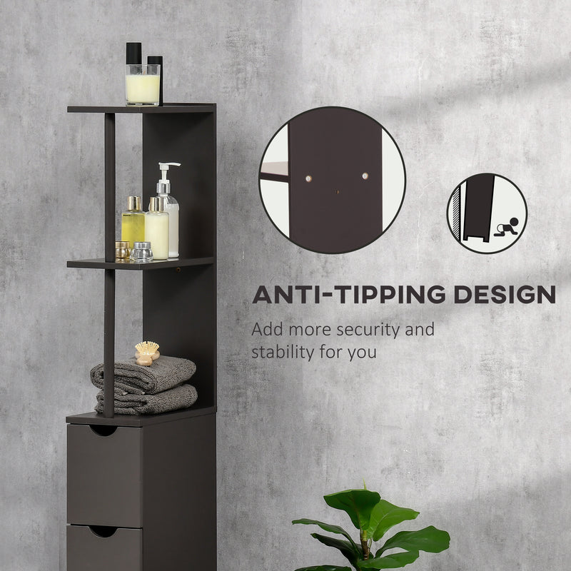 Slim brown bathroom cabinet – image 6