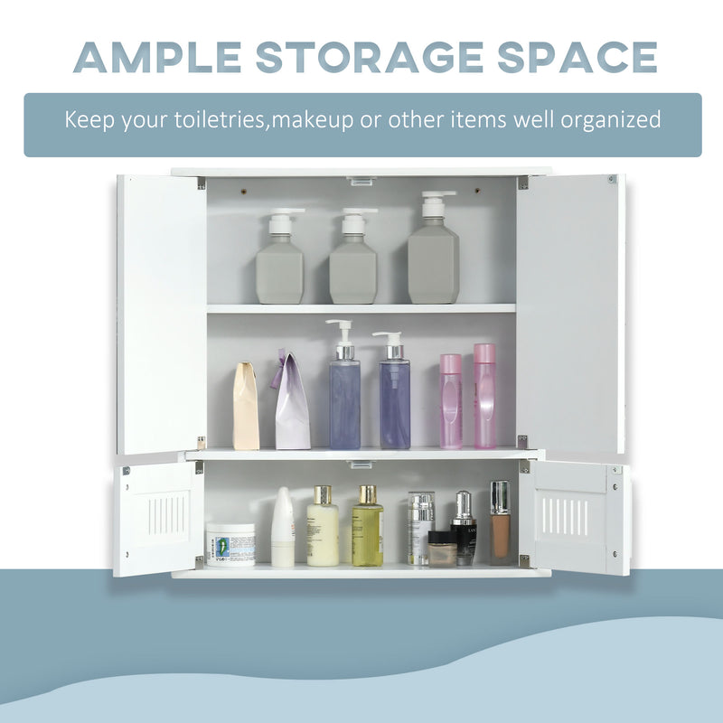 White mirror cabinet with vented base – image 4