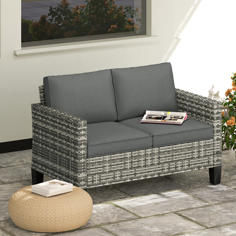 2-seater rattan garden sofa – image 2