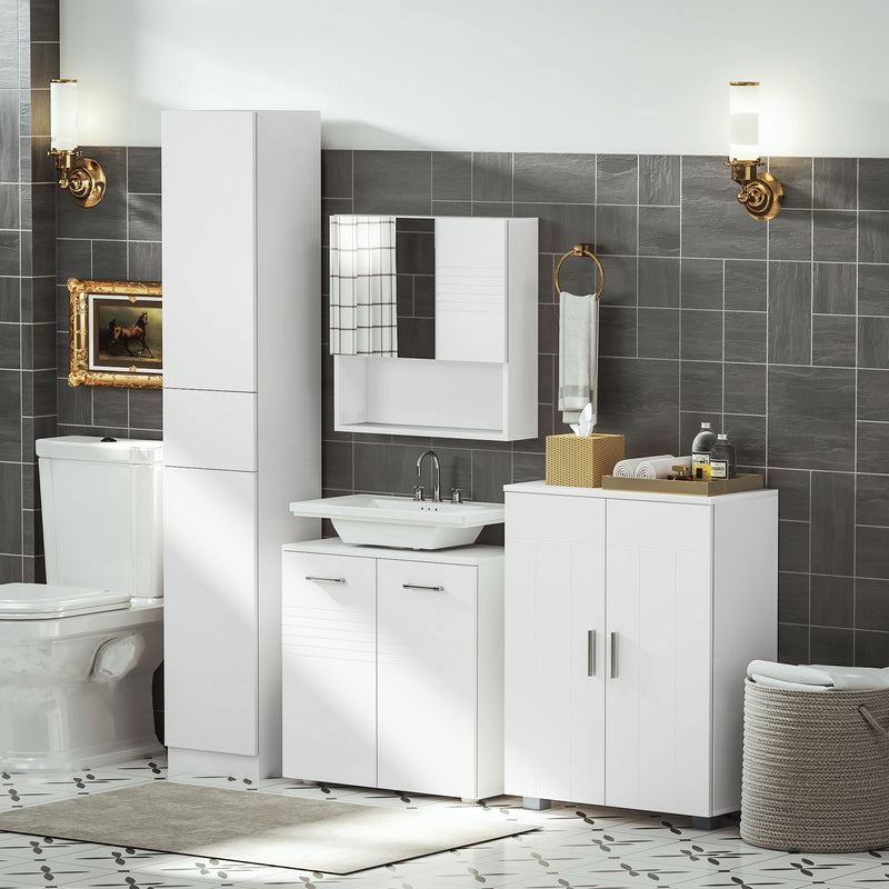 White bathroom floor cabinet – image 9