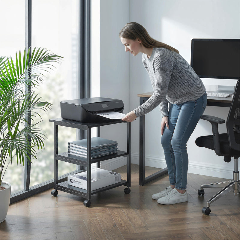 Black 3-tier mobile printer stand – image 10