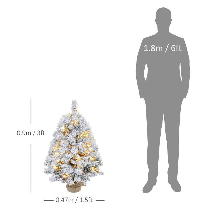 3ft pre-lit snowy tabletop Christmas tree – image 3