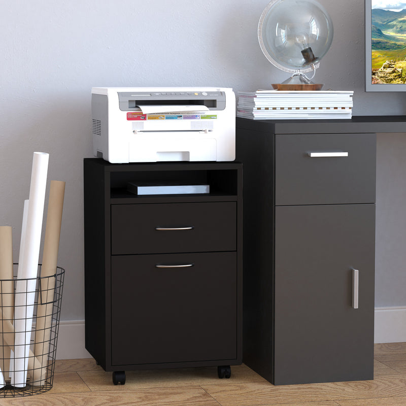 Mobile filing cabinet with open shelf – image 2