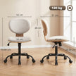 HOMCOM Home Office Desk Chair Rocking Function Ergonomic Swivel Chair with PU Wheels, Light Grey – view 3
