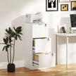 HOMCOM Filing Cabinet, Fluted Vertical File Cabinet with 3 Lockable Drawers and Hanging Rails, White – view 2
