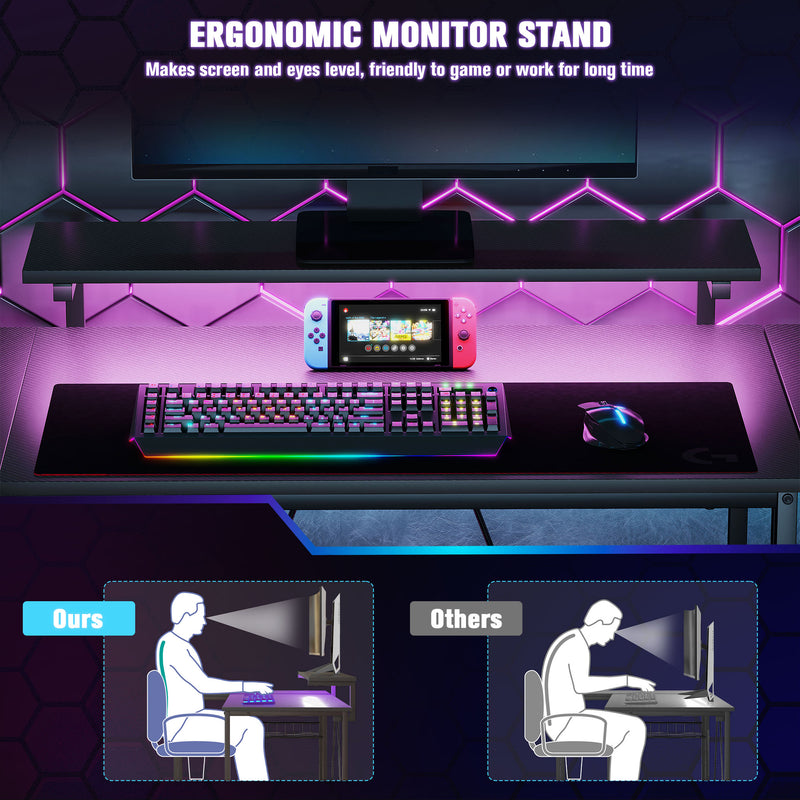 L-shaped LED gaming desk – image 6