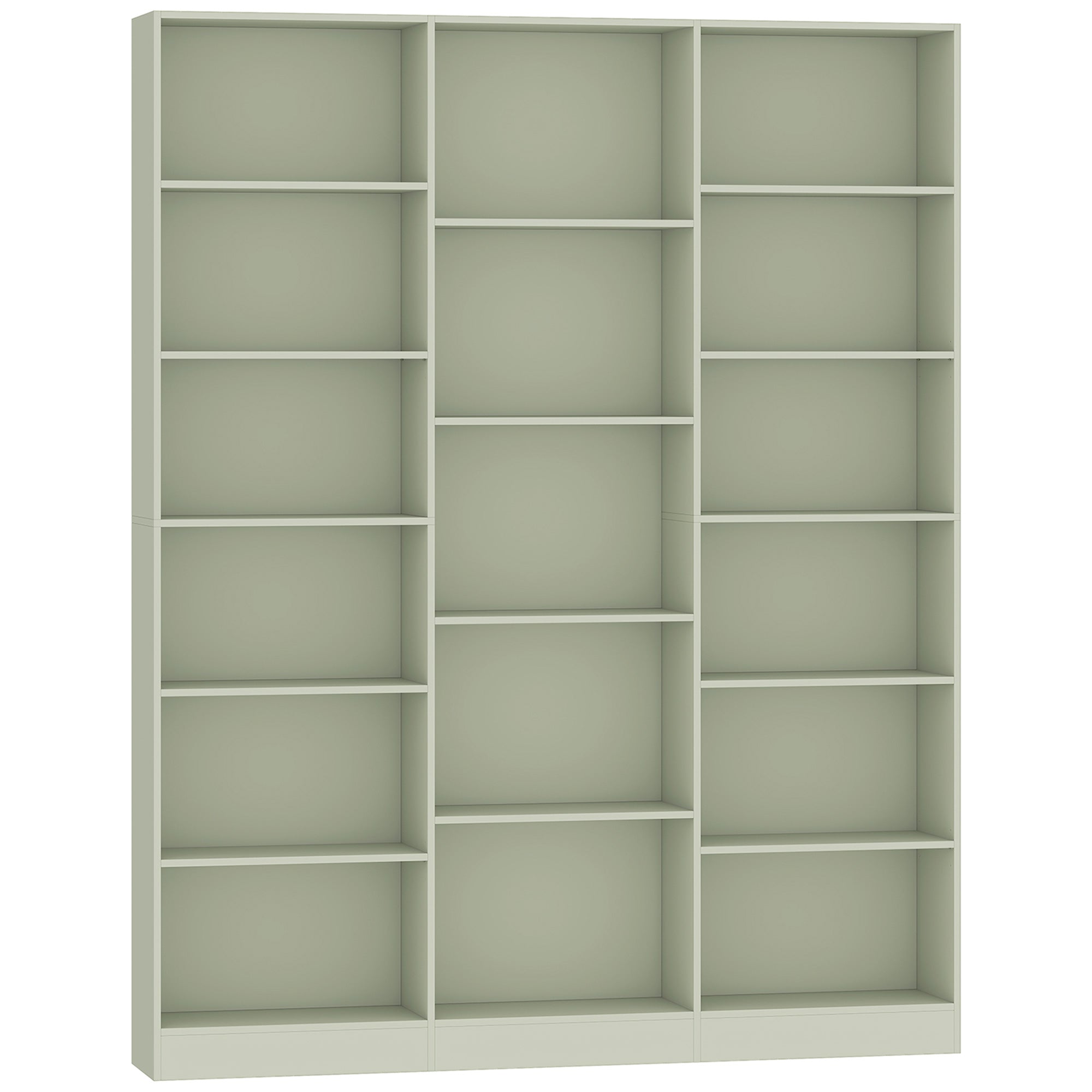 Bookcase with Open Storage, 6-Tier Bookshelf with Anti-Tipping Hardware, Light Green