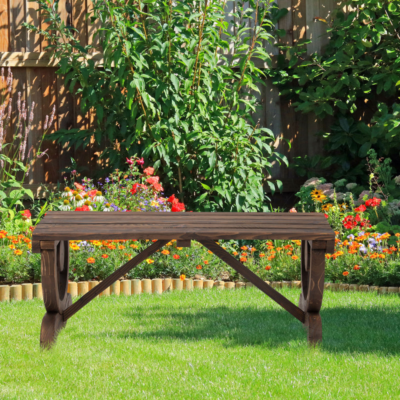 Wagon wheel wooden bench – image 2
