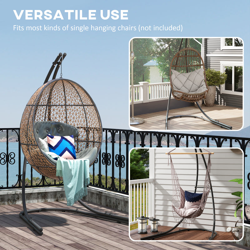 Outsunny Hammock Chair Stand Only, Hanging Chair Stand with Extra Large Base, Heavy Duty Metal Single Hammock Egg Swing – view 4
