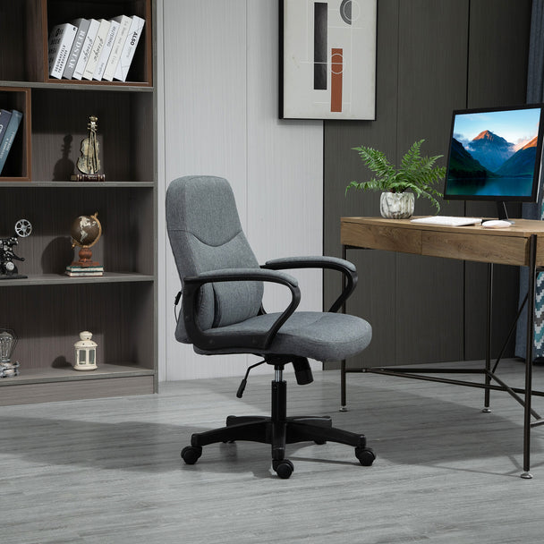 Fabric desk chair with massage lumbar – image 2