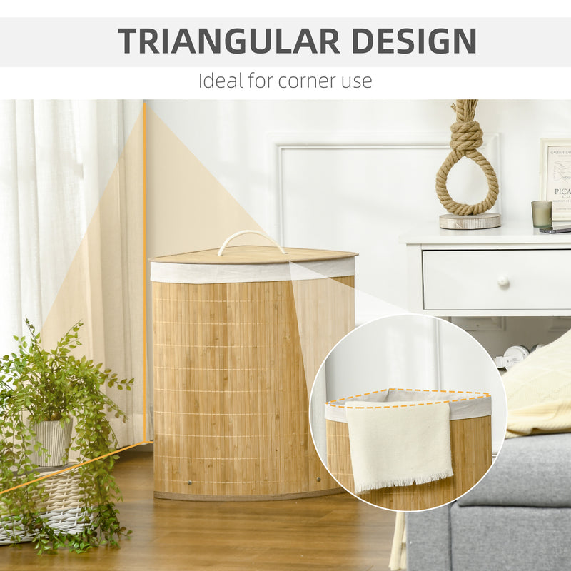 Corner bamboo laundry basket – image 7