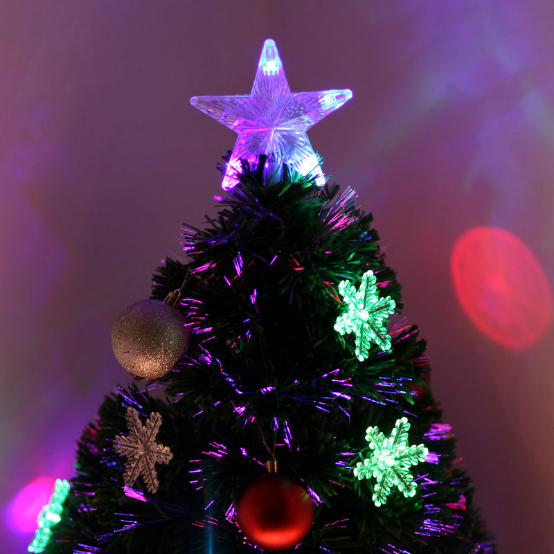 3ft fibre optic Christmas tree with LED snowflakes – image 8