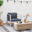 Outsunny Garden Sofa, All-Weather Garden Single Sofa with Removable Cushions, Metal Frame Outdoor Furniture for – view 10