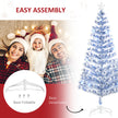 HOMCOM 6FT Artificial Fibre Optic Christmas Tree Seasonal Decoration w/ LED Lights Pre-Lit Easy Store White Blue – view 6