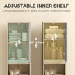 Narrow grey and oak bathroom cabinet – image 7