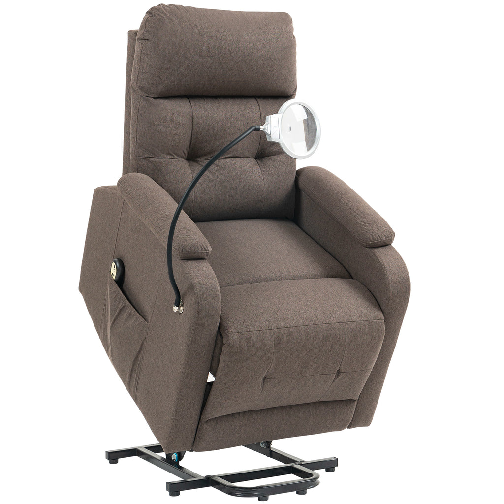 Electric Rise/Recline Armchair, with Reading Light - Brown