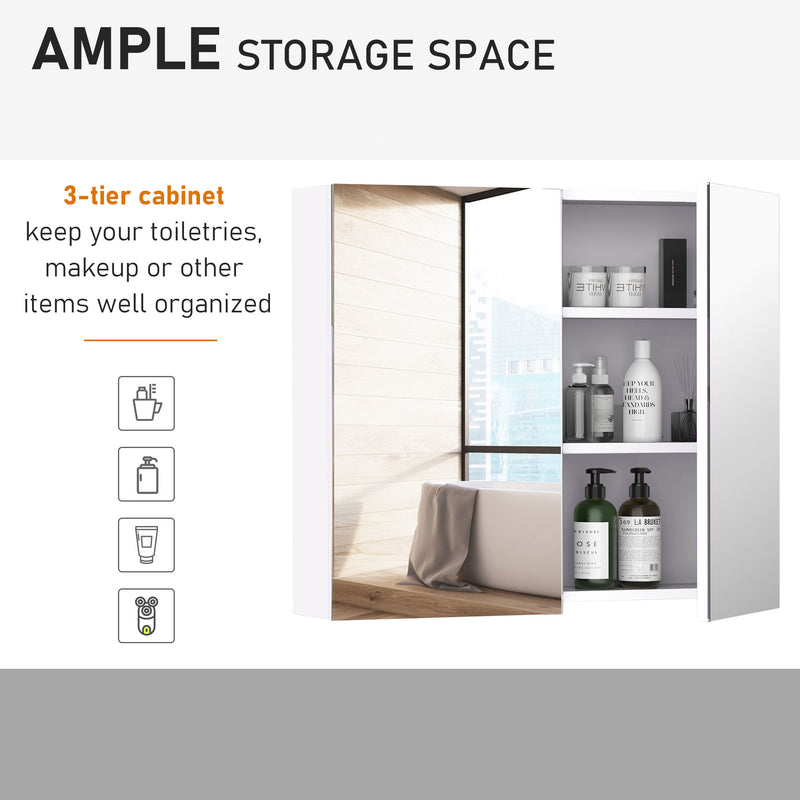 White double door mirror cabinet – image 6
