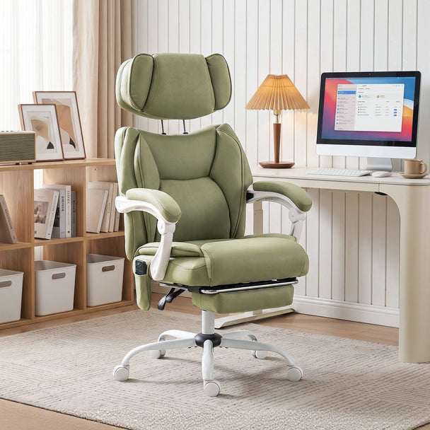 HOMCOM High Back Vibration Massage Office Chair Heated Reclining Computer Chair w/ Adjustable Height, Swivel Wheels – view 2