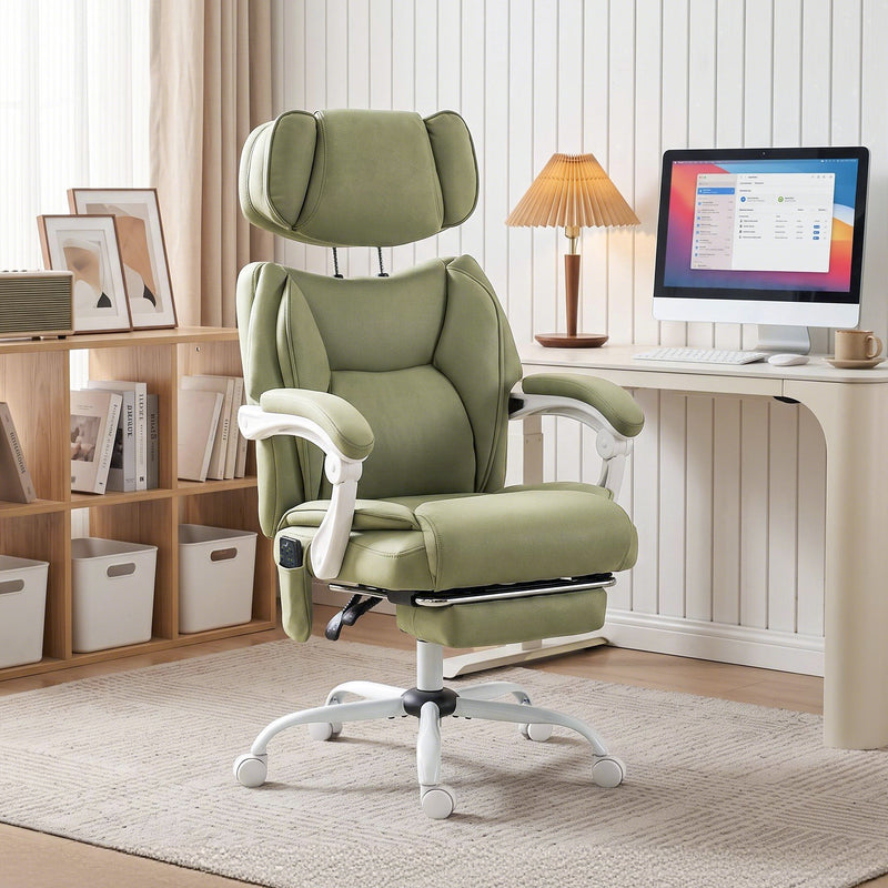 HOMCOM High Back Vibration Massage Office Chair Heated Reclining Computer Chair w/ Adjustable Height, Swivel Wheels – view 2