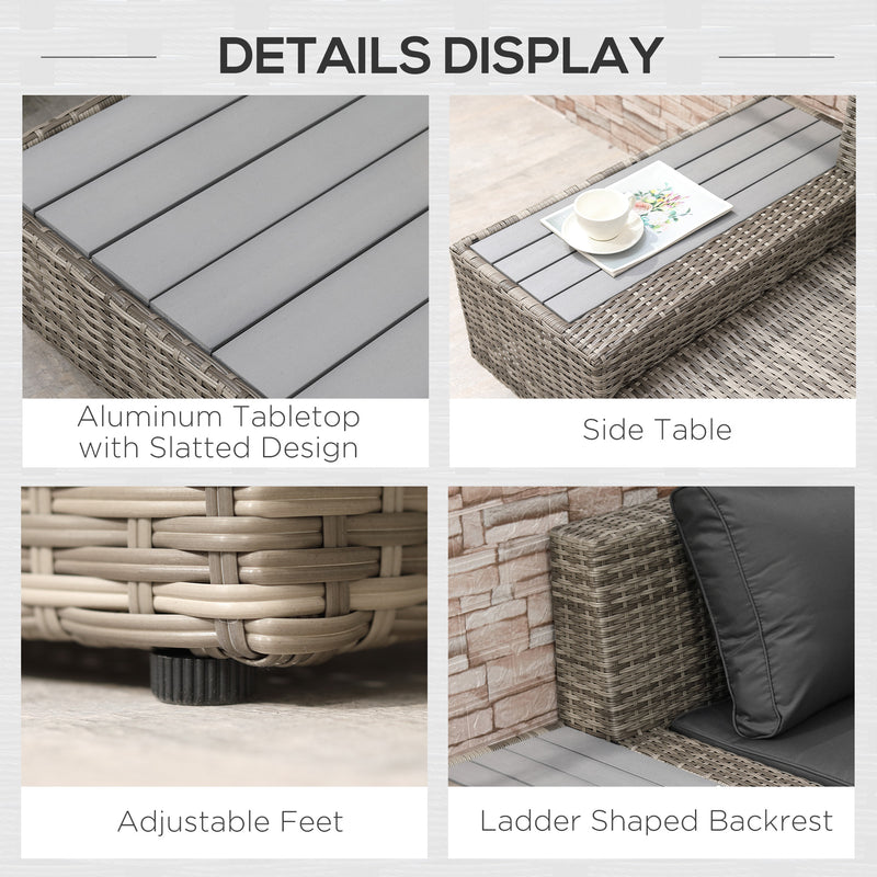 Light grey rattan corner sofa set – image 7