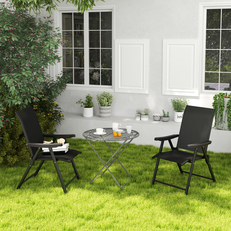 Folding mesh garden chairs, black – image 9