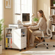HOMCOM Narrow Mobile Printer Table with Wheels, Rolling Printer Stand with Drawers for Home Office, 30 x 60 x 65 cm – view 8