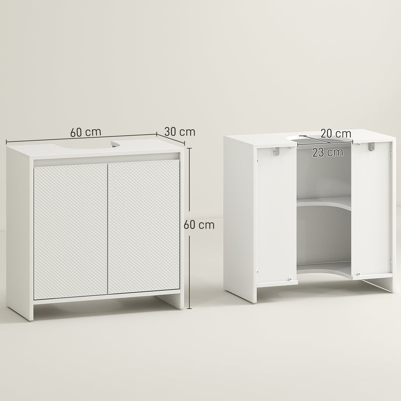 White textured under sink cabinet – image 3