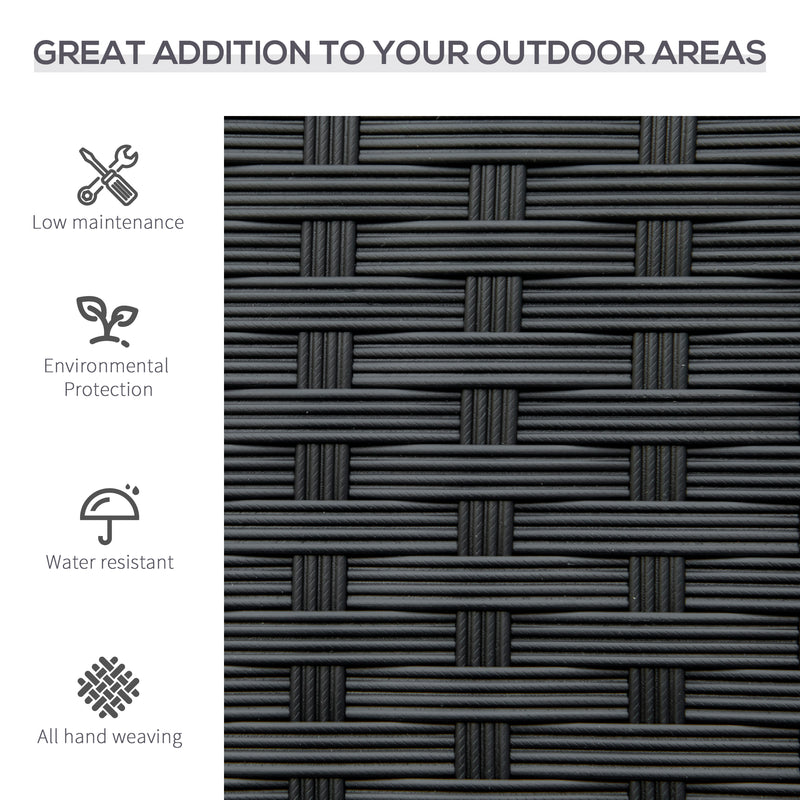 Black rattan garden bench – image 5