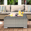 Light grey square rattan coffee table – image 2