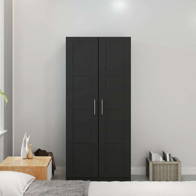Black panel door wardrobe – image 7
