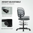 Vinsetto Ergonomic Mesh Standing Desk Chair with Adjustable Footrest Ring and Seat Height Charcoal Grey – view 4