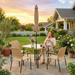 Rattan dining set with parasol – image 9