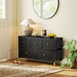 Wide 5-drawer faux leather chest – image 8