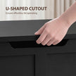 HOMCOM 100L Home Storage Box, with Safety Hinge - Black Wood-Effect – view 6