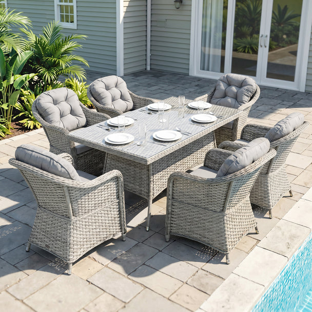 7-piece rattan dining set – image 2