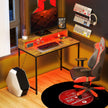 100 cm LED computer desk – rustic brown – image 10