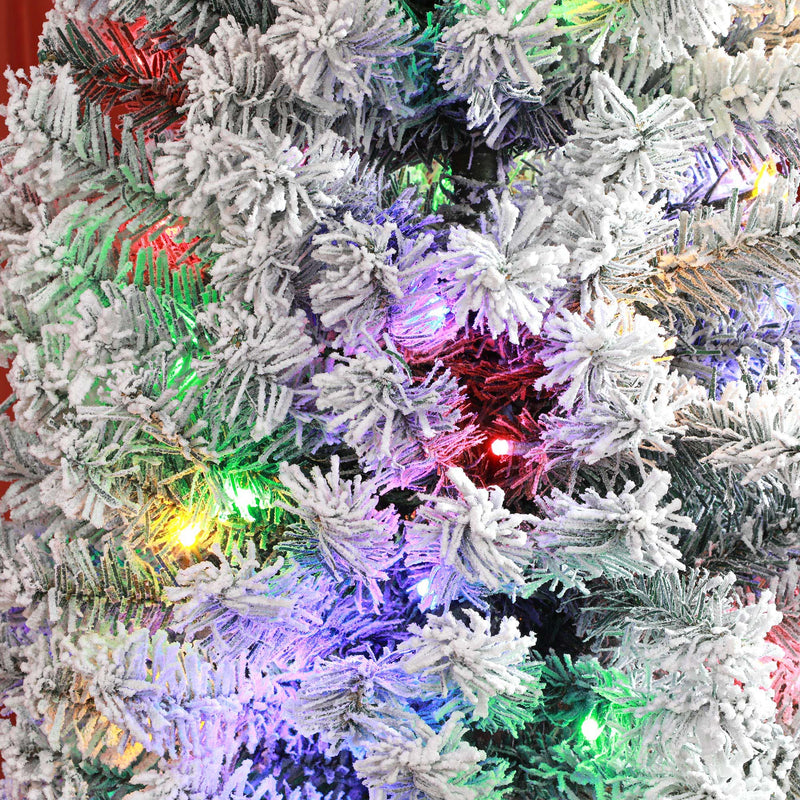 7ft pre-lit decorated flocked Christmas tree – image 9