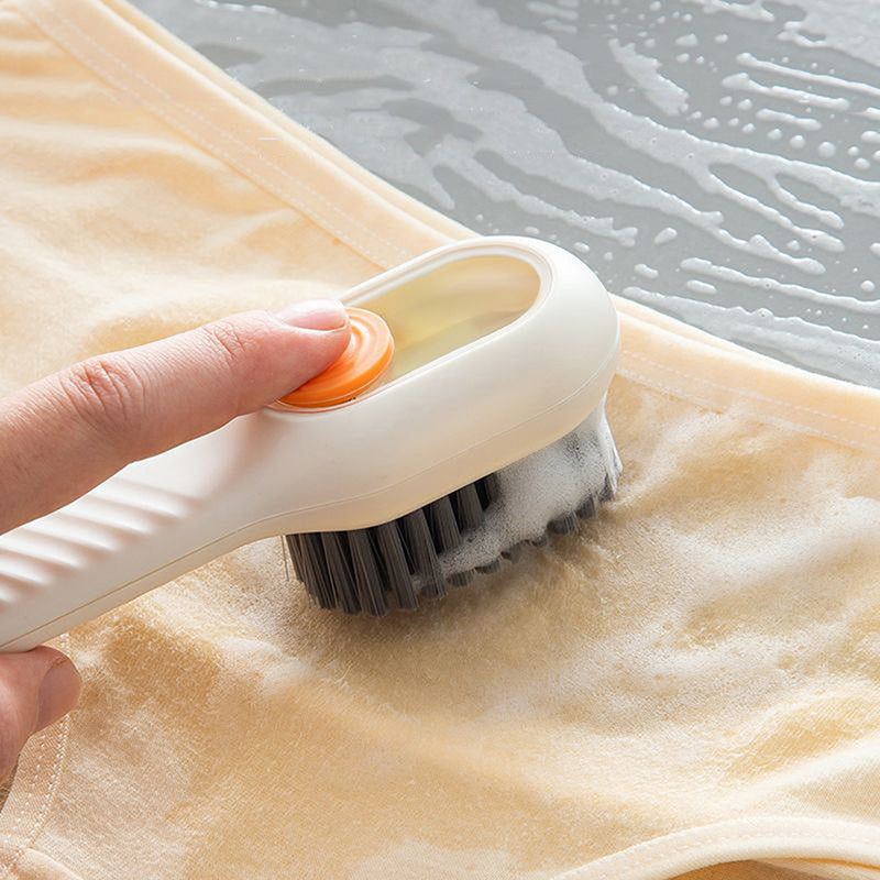 Automatic Liquid Dispensing Shoe Brush — Soft Bristles, Multi-Surface Cleaning