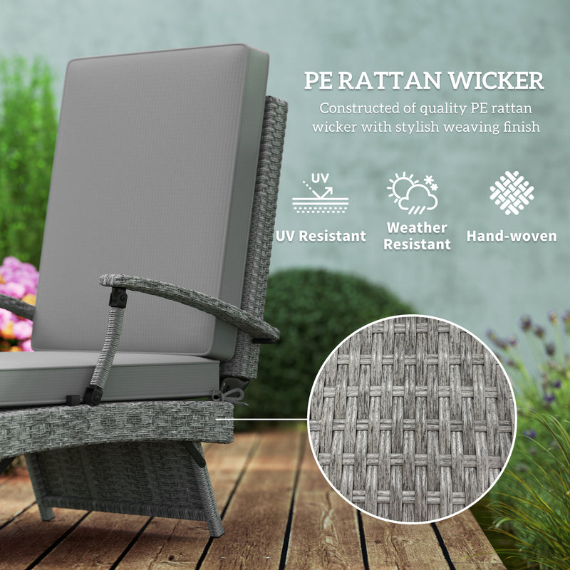 Rattan recliner with footstool – image 5