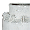 Close-up of the crackle glaze and tab details