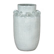 Dara large white crackle glaze hydria vase, front view