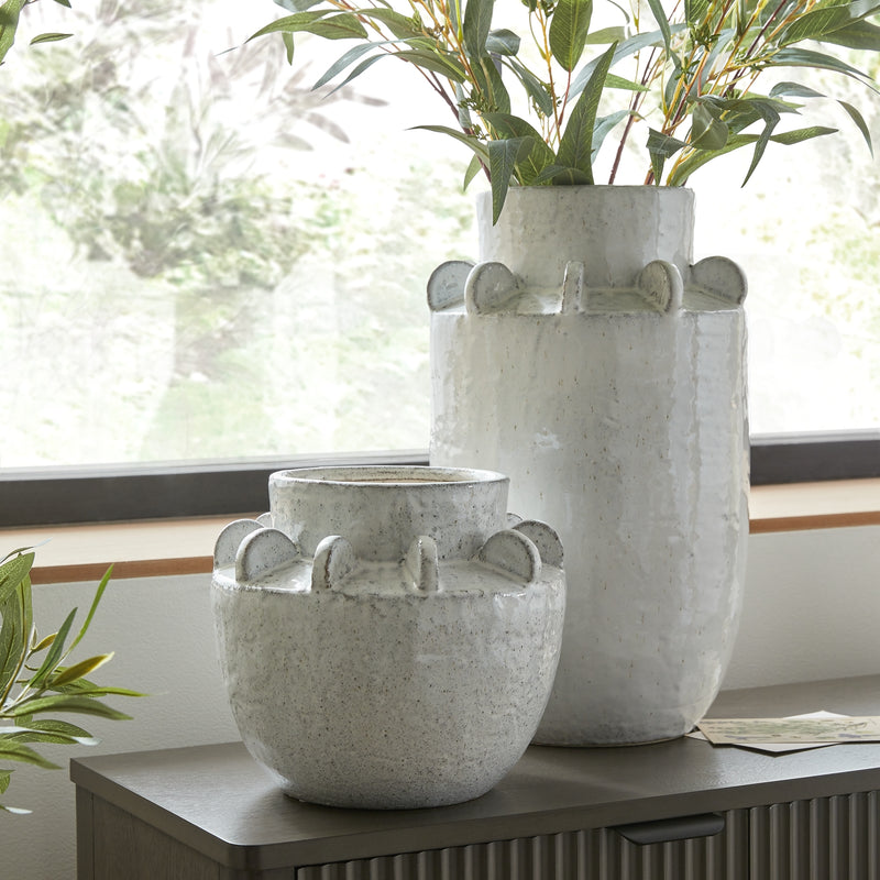Dara large vase on a sideboard, shown with the medium size sold separately
