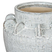 Close-up of the crackle glaze and tab details