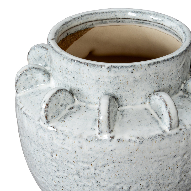 Close-up of the Dara vase's wide neck and curled tab details