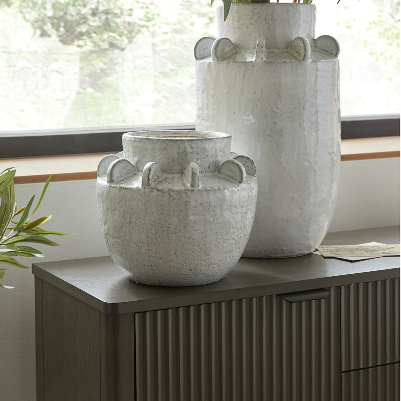 Dara medium vase on a sideboard, shown with the large size sold separately