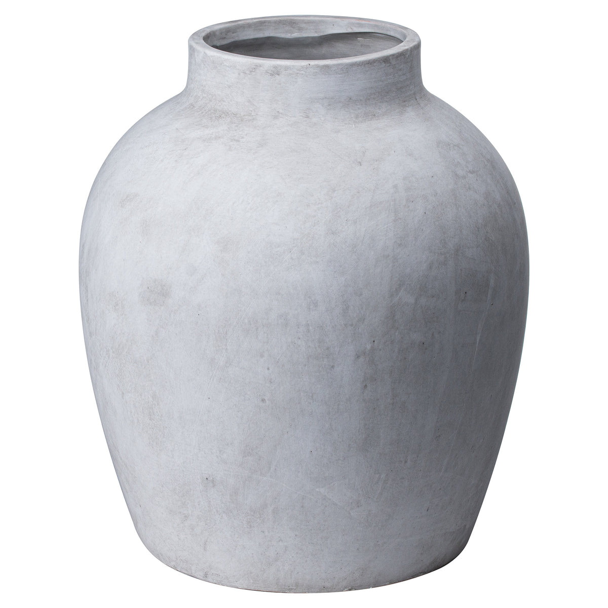 Darcy off-white stone-effect ceramic vase, front view