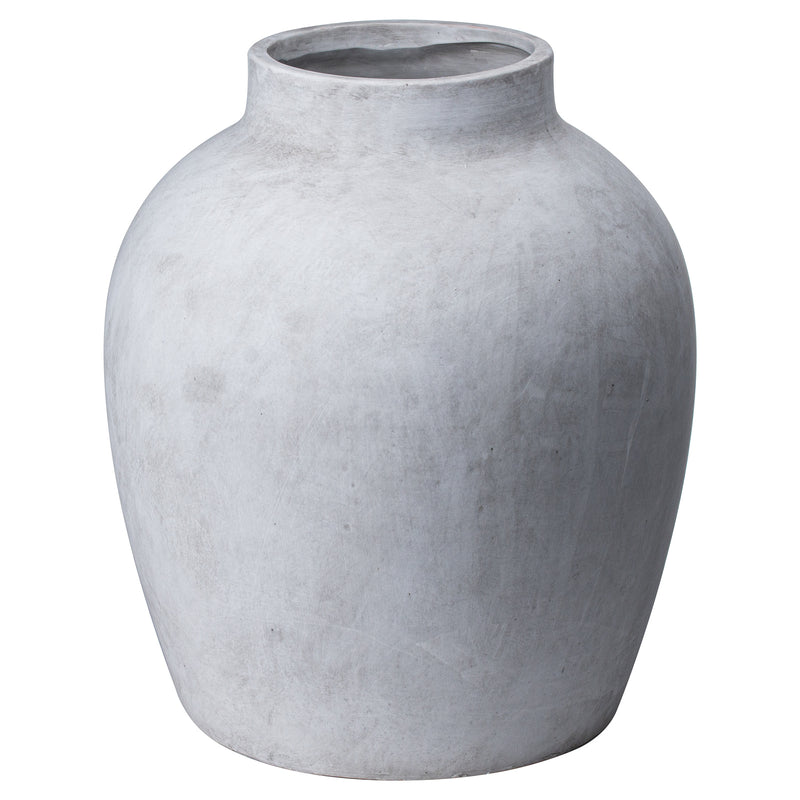 Darcy off-white stone-effect ceramic vase, front view