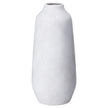 Darcy Ople tall off-white stone-effect vase, front view