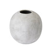 Darcy small off-white stone-effect globe vase, front view